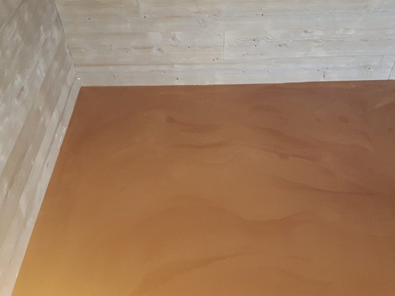 Sol resine epoxy decoratif nuage ocre