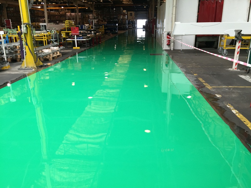 Sol resine epoxy industriel finition brillante 4